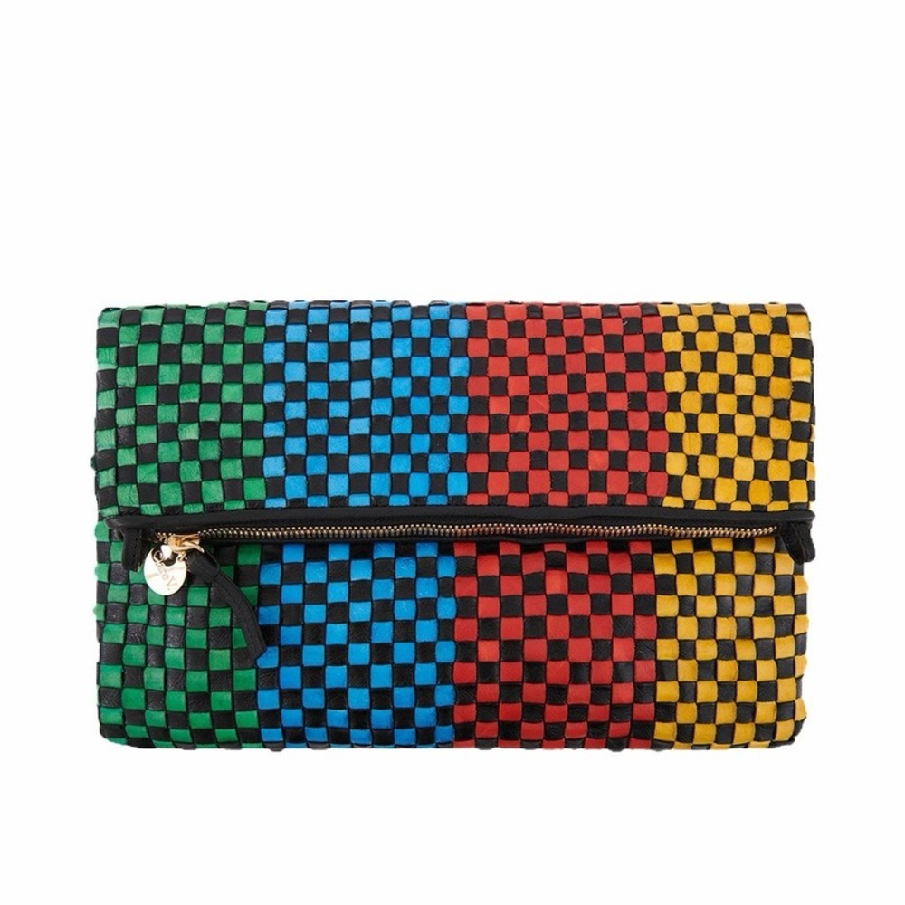 UNUSED Clare V. Fold Over Woven Clutch